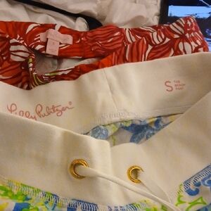 Lilly Pulitzer Red and Blue Tropical Beach Pants